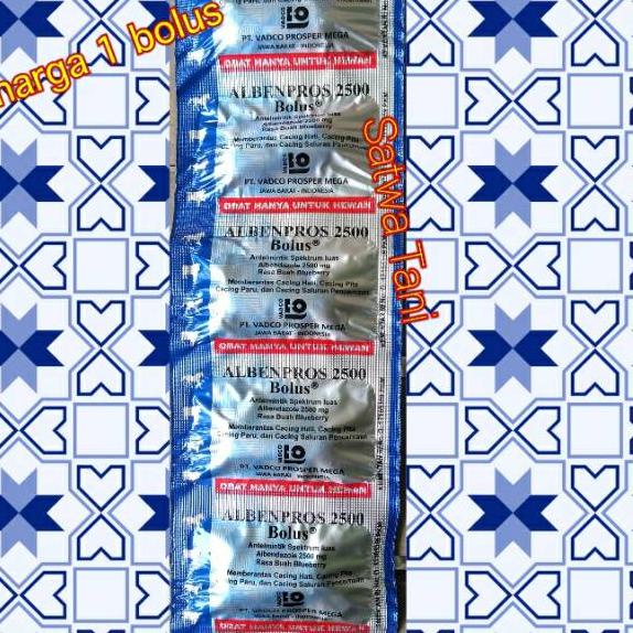 

[KODE IVGZ7] Albenpros 2500 bolus (harga 1 bolus) rasa blueberry