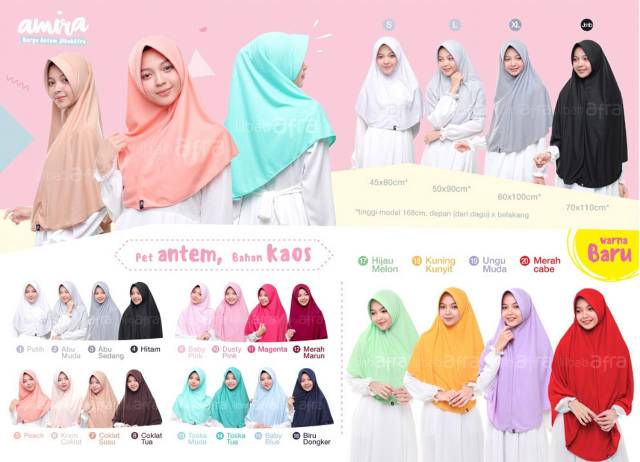 Amira SIZE L Jilbab Instan Ped Antem Bahan Kaos  Ori Jilbab Arfa ex Afra-2