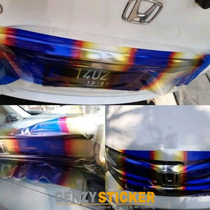 TITANIUM stiker wrap grill mobil