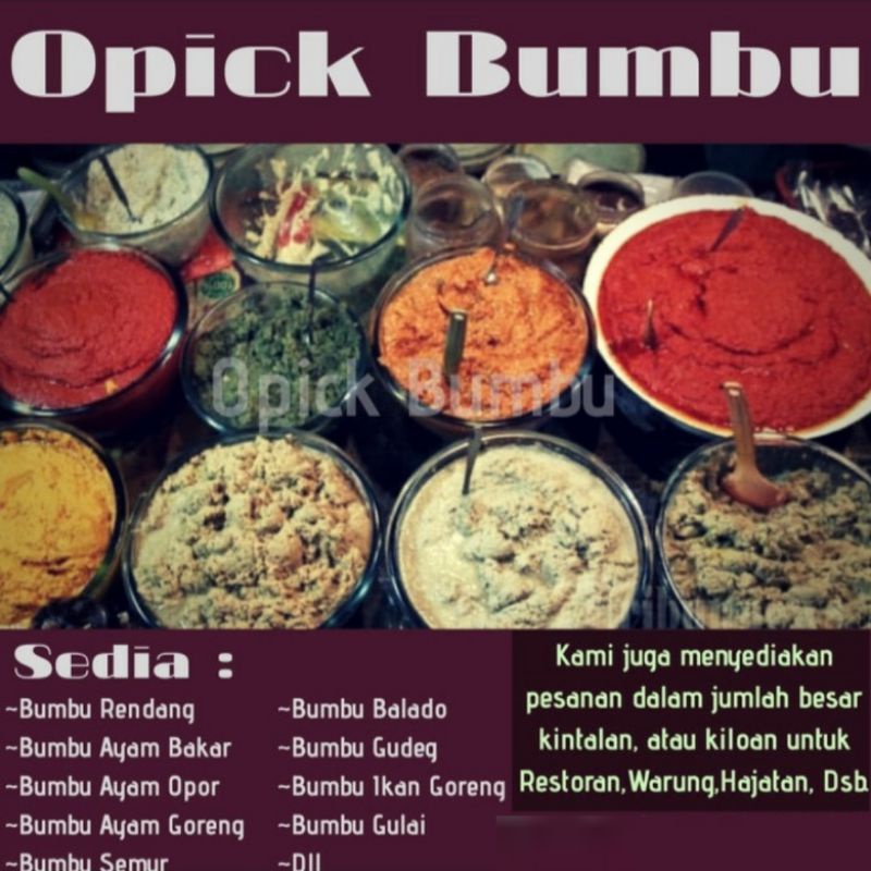 

bumbu giling, bumbu basah, bumbu instan, bumbu dapur, bumbu masak