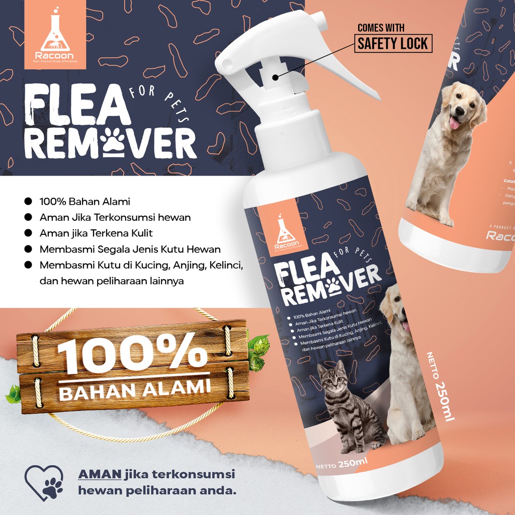Racoon Obat Anti Kutu Hewan Anjing & Kucing 100% Bahan Alami RACOON / Flea Remover