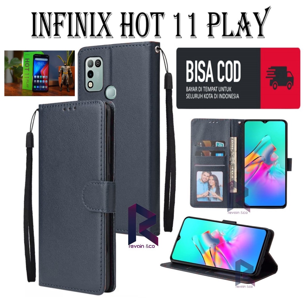 FLIP WALLET INFINIX HOT 11 PLAY NEW LEATHER KULIT PREMIUM SARUNG BUKA TUTUP FLIP CASE NEW INFINIX HOT 11 PLAY