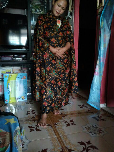 Long Dress Cape Batik Gamis Batika Nadine Manggar Kobis Kupu Padi Ulir Manis Gendis Sekar