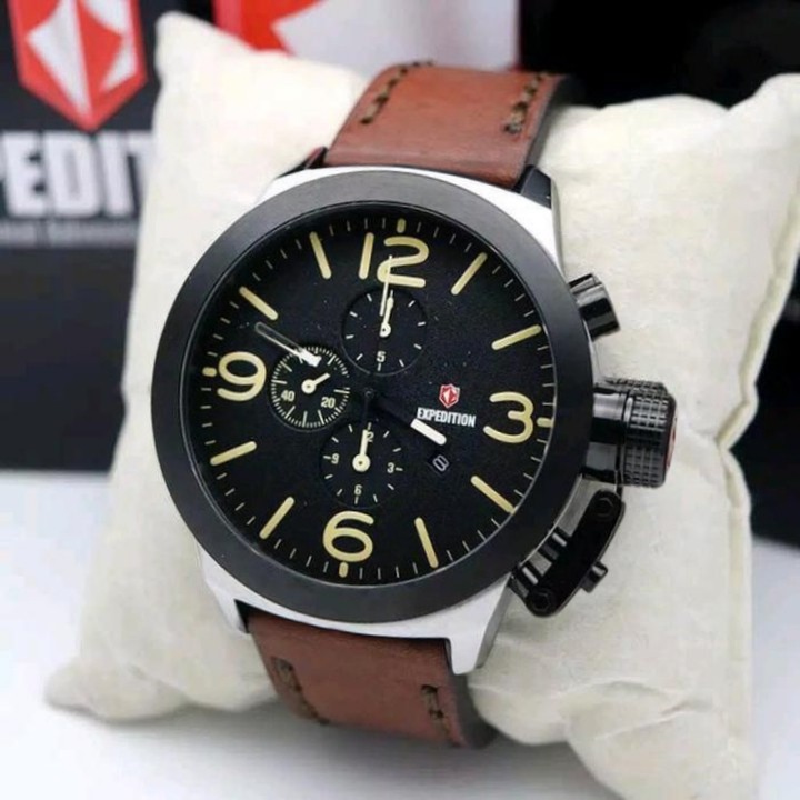 JAM TANGAN PRIA EXPEDITION E 6339 LEATHER ORIGINAL GARANSI RESMI 1 TAHUN