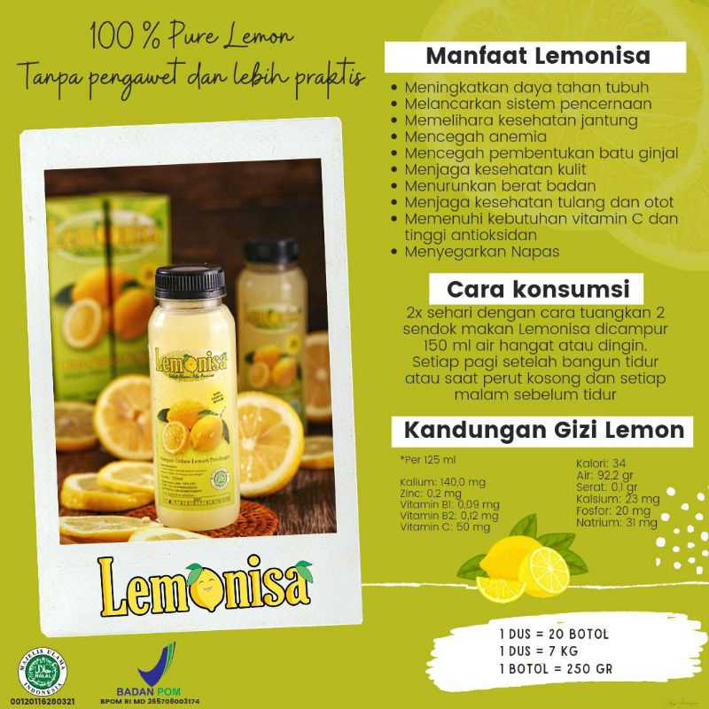 

LEMONISA, Sari Lemon, Lemon Segar