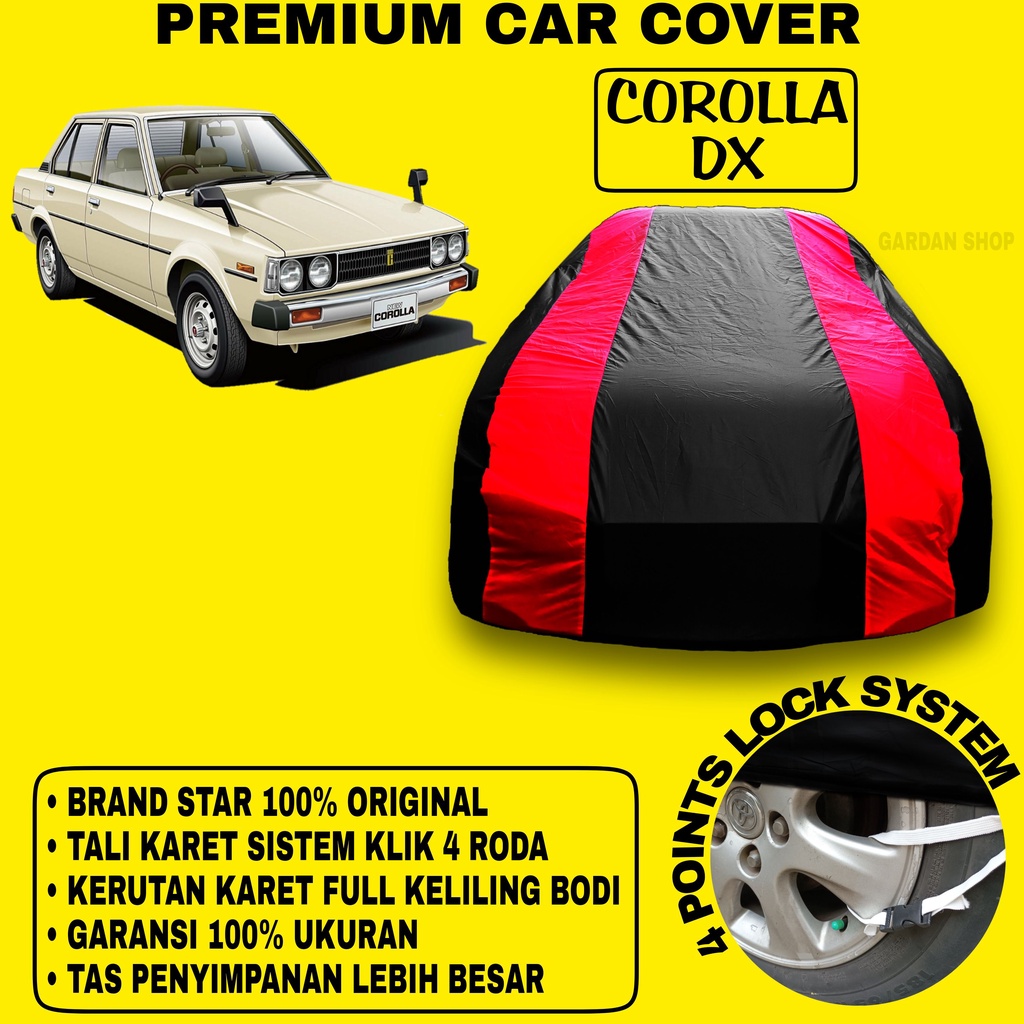 Body Cover COROLLA DX Sarung Strip MERAH Penutup Pelindung Bodi Mobil Corolla Dx PREMIUM Cover