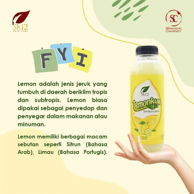 

LEMONKU SR12/ MINUMAN SARI LEMON ORIGINAL YANG BER NUTRISI UNTUK DIET DETOX