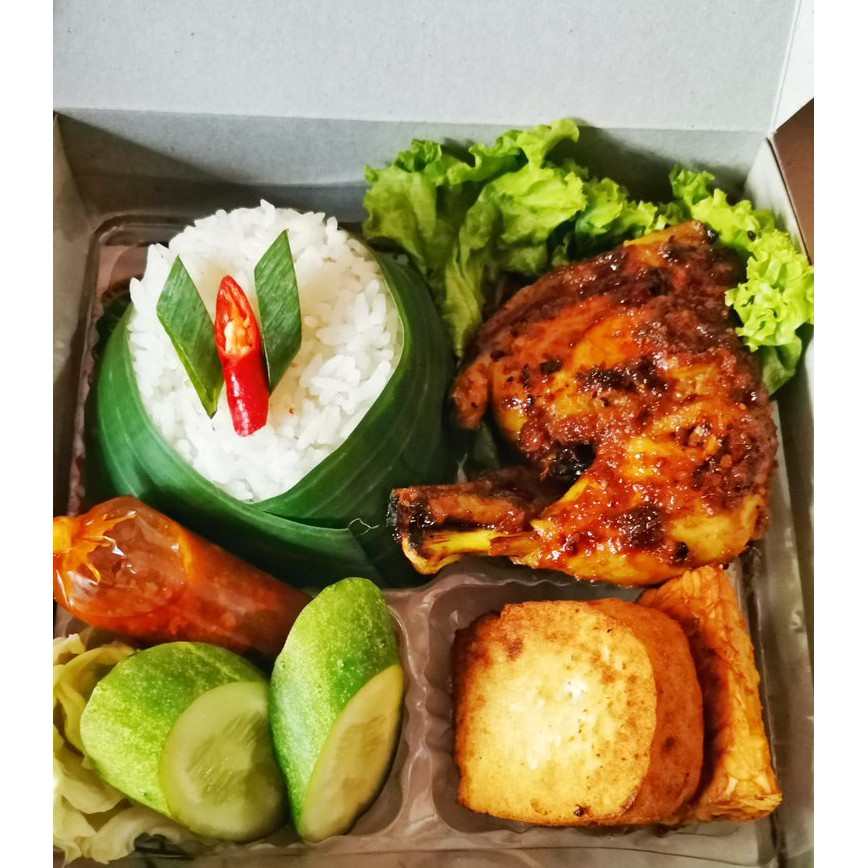 Jual PAKET NASI BOX CATERING AYAM BAKAR KREMES MENU LENGKAP BERVARIASI ...