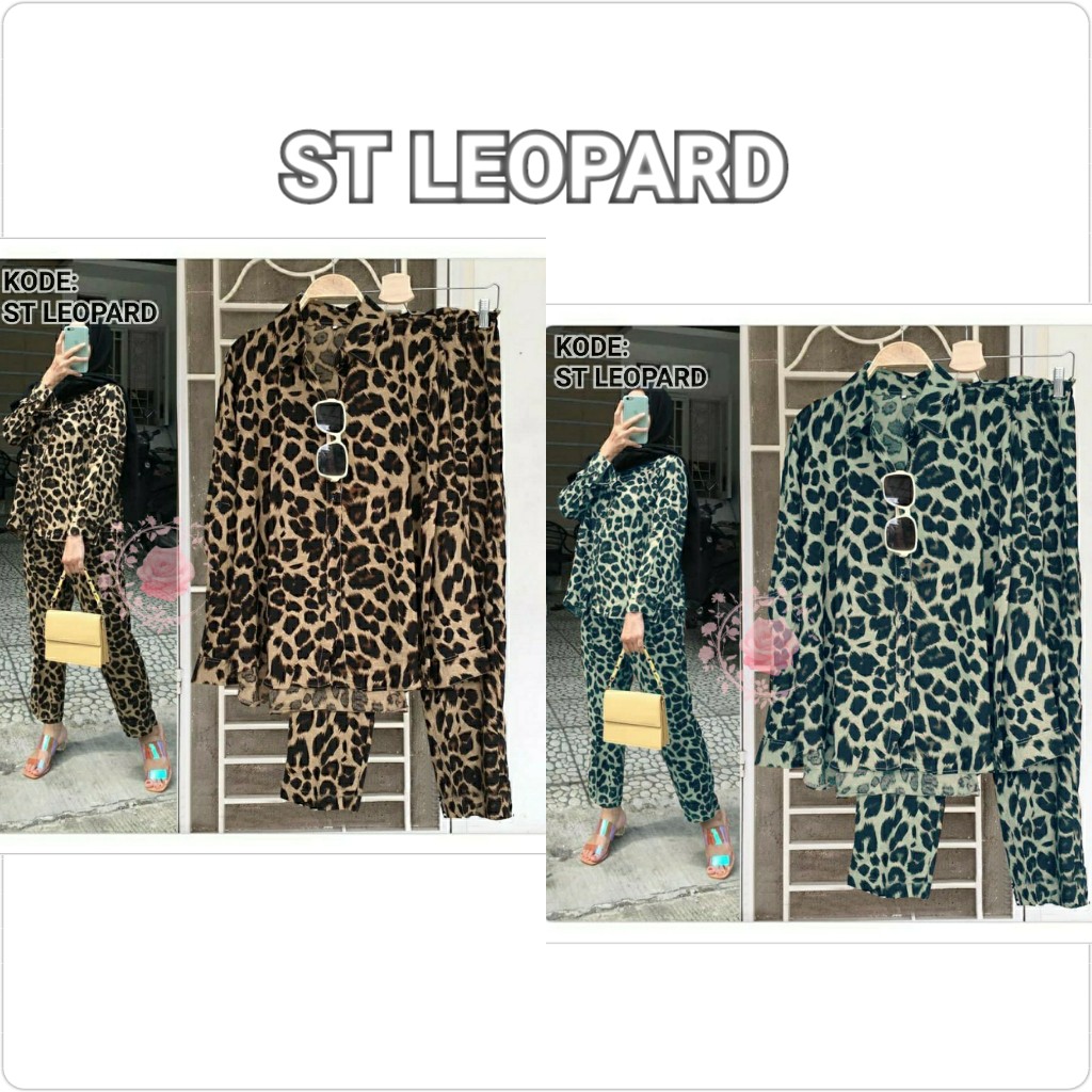 SETELAN LEOPARD/ SETELAN WANITA RAYON PREMIUM/ SET WANITA SIZE READY SIZE XL S/D 5XL/ SETELAN MOTIF 
