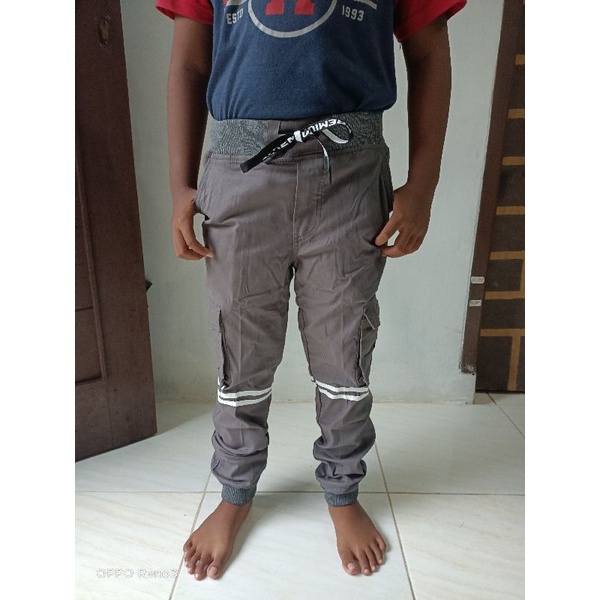 Celana Jogger cargo Panjang Anak Laki 6-8Tahun Pingang karet