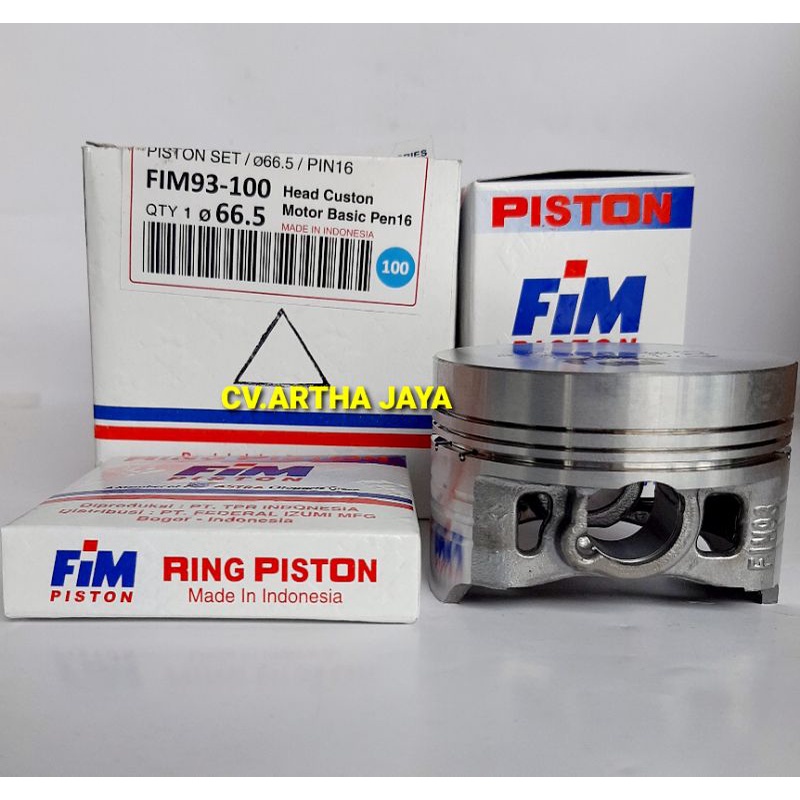 PISTON KIT FIM FIM93 CUSTOM DOME MENTAH ( 65,5 / 66 / 66,5 / 67 / 67,5 / 68 ) ( PEN 16 / PIN 16 ) SA