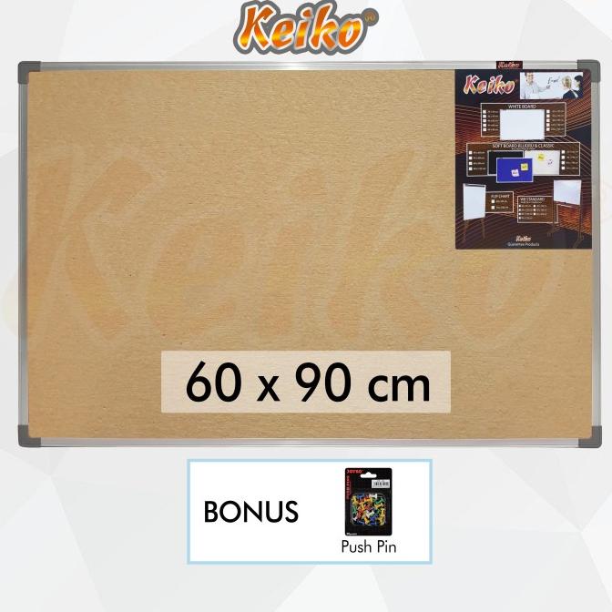 

Office & Stationery | Alat Tulis | Softboard Cork Pin Board / Papan Mading Gantung Keiko 60 X 90 Cm | Best Seller