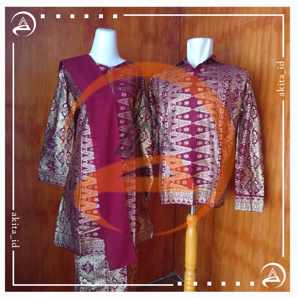 TERMURAH - SET SARIMBIT KINARA BATIK KEBAYA PLUS ROK SET BATIK SONGKET KURUNG PALEMBANG, SET BATIK COUPLE SONGKET SARIMBIT KELUARGA KONDANGAN BATIK ORI COUPLE KONDANGAN