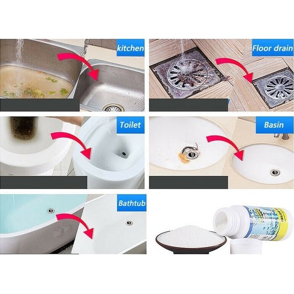 Bubuk anti sumbat &amp; hilangkan bau selokan,toilet, wastafel
