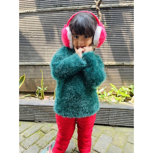 IMPORT MOLLAD Sweater Fur Kids Baju Bulu Anak Wool Rajut Winter Musim Dingin