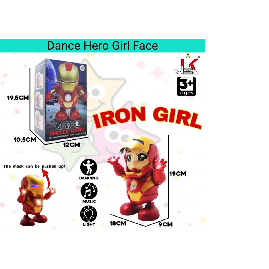 Mainan anak robot joged Iron Man Dancing Robot