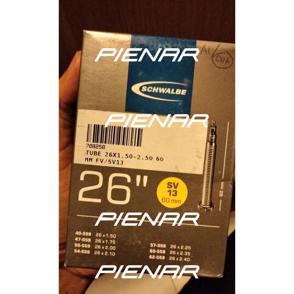 TUBE BAN DALAM SEPEDA SCHWALBE 26x1.50-2.50 60mm FV/SV13