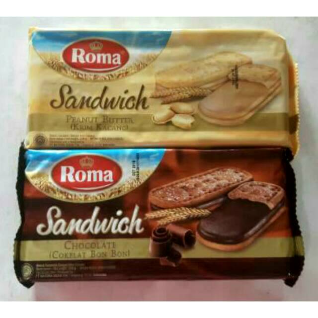 

ROMA Bon Bon Sandwich Chocolate / Peanut Butter 216gr Bonbon Coklat / Kacang