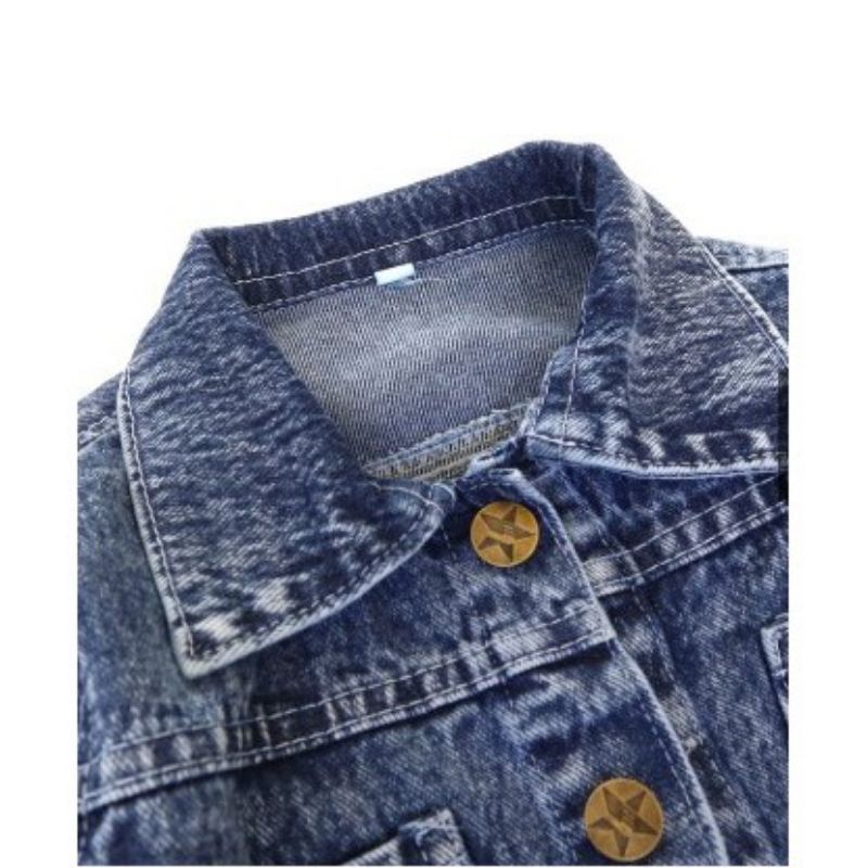 Jaket jeans anak  jaket denim anak premium (unisex) model terbaru 1-10tahun