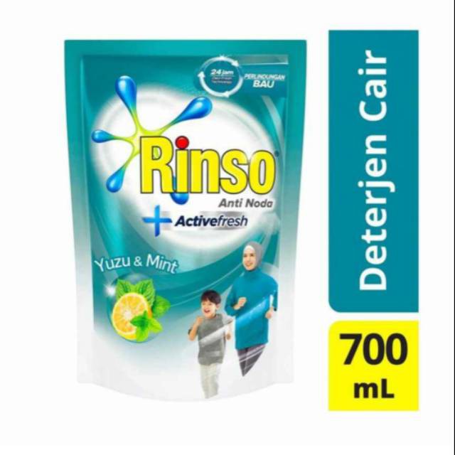 DETERJEN CAIR RINSO CAIR RINSO ANTI NODA ACTIVE FRESH 700 ML LIQUID DETERGENT ANTI BAU