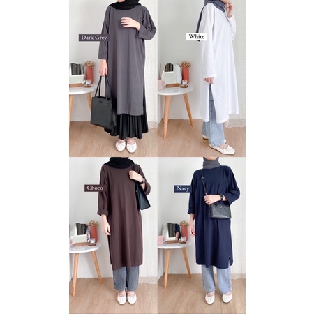 Bymeldev Cotton Slit Tunik Polos Busui dan Non Busui