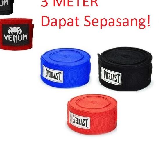 ✮ Handwrap Hand Wrap Everlast Muay Thai Boxing Sepasang 3M 3 meter ۩
