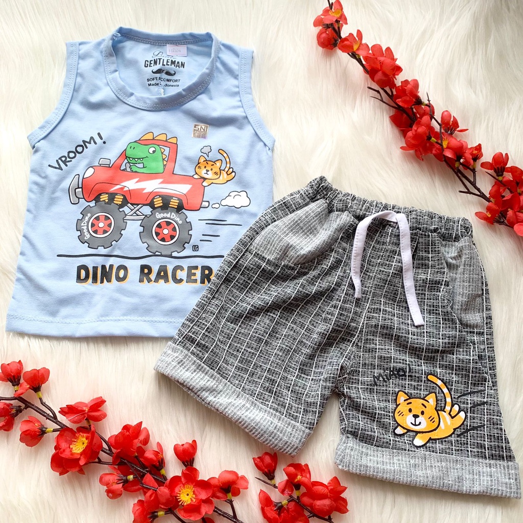 Baju kaos tanktop anak laki-laki  fashion anak bayi cowok murah untuk pergi jalan -din