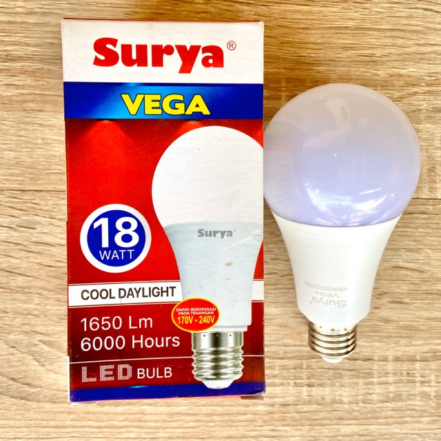 Lampu LED Bulb Surya Vega 18 Watt Putih Murah Terang Begaransi