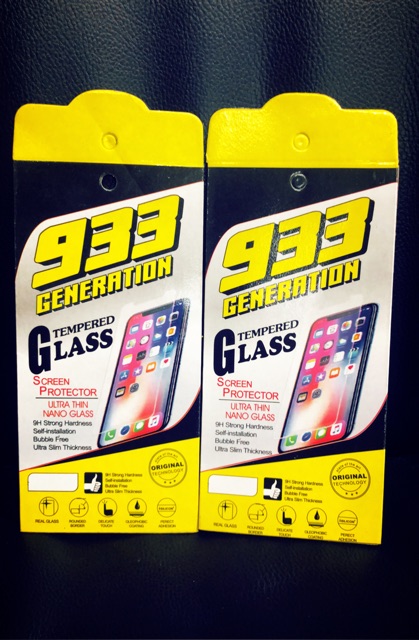 Tempered glass + packing merek 933 tebal 0.03