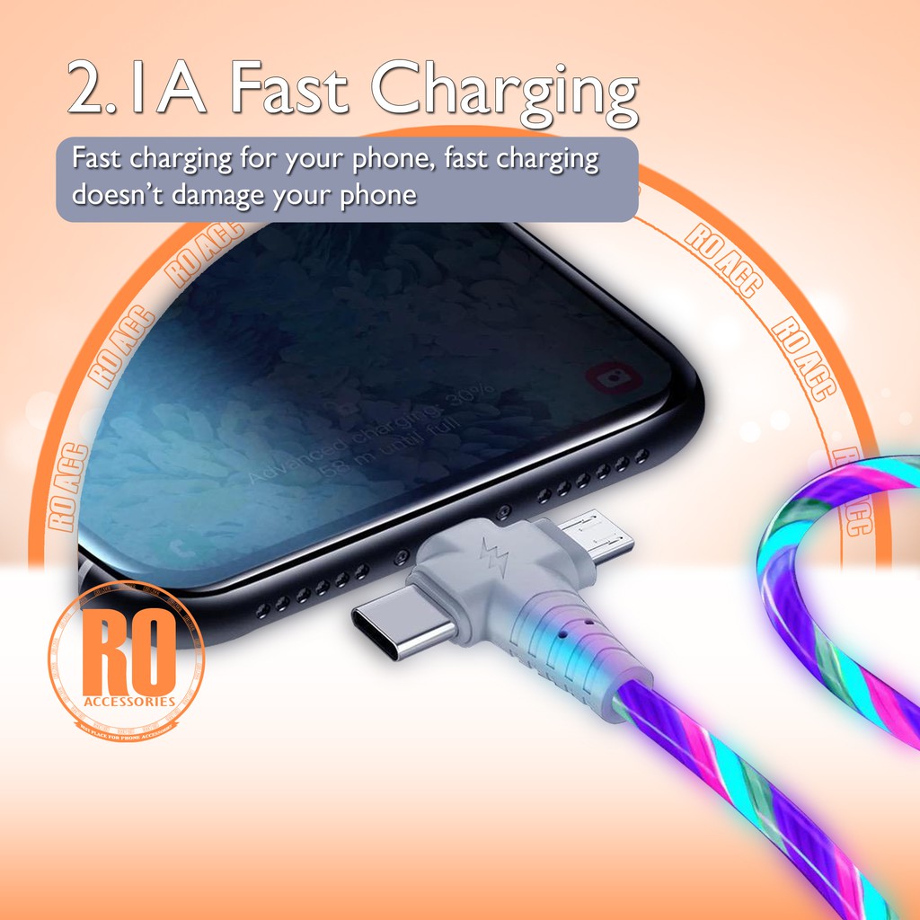 [RO ACC] NVN-K3 LAMP KABEL DATA 3IN1 NEW MODEL FAST CHARGING ALL TIPE HP