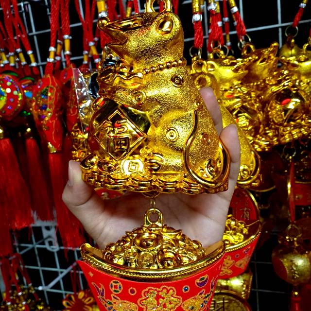 Gantungan imlek Tikus plastik / hiasan hampers imlek / dekorasi rumah imlek / hiasan souvenir imlek