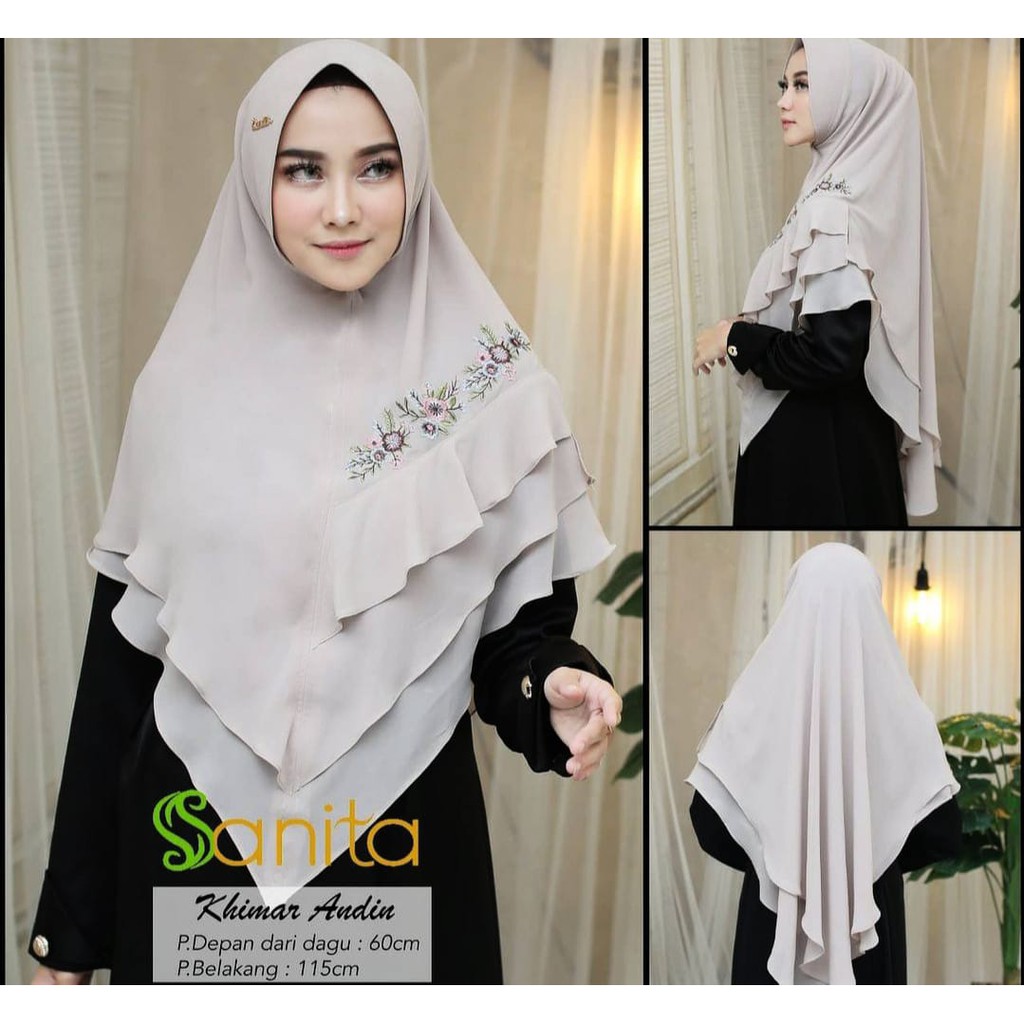 Fashion hijab khimar andin bordir jilbab instan by sanita