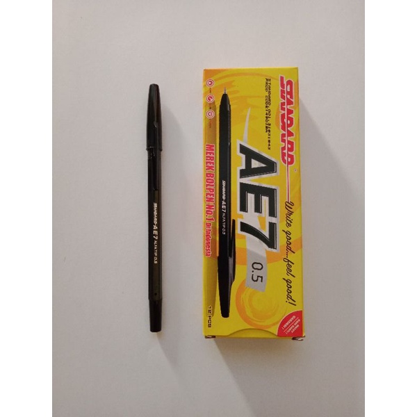 

Bolpen STANDARD AE7 warna hitam (pembelian untuk 12 kotak, 1 kotak isi 12 pcs)
