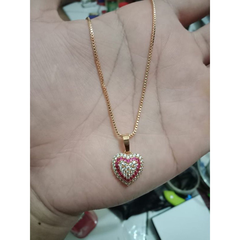 XC.kalung xuping wanita 45cm berlapis emas dengan mata zircon