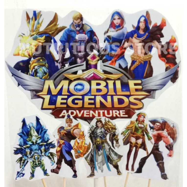 HIASAN KUE MOBILE LEGENDS / CAKE TOPPER MOBILE LEGENDS / ASESORIS KUE MOBILE LEGENDS / TOPER KUE HEL