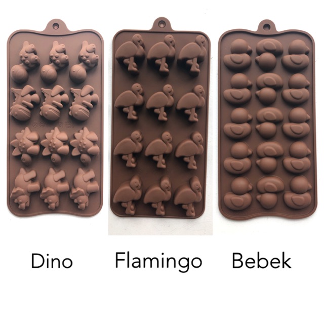 Cetakan Silikon Dino/ Cetakan Flamingo /Cetakan Bebek/ Cetakan Coklat/ Cetakan Sabun/ Silicone Mould