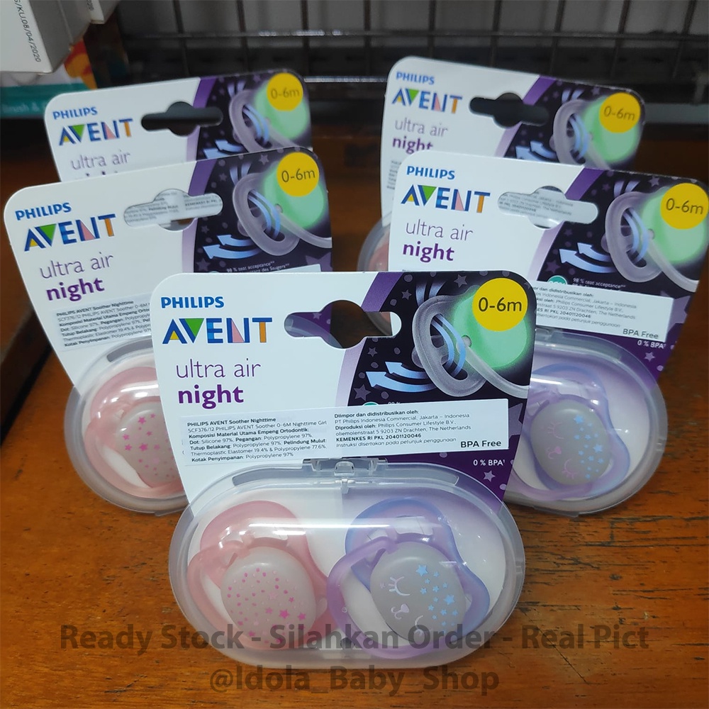 Philips Avent Ultra Air Night Pacifier Dot Empeng Bayi Newborn 0-6m