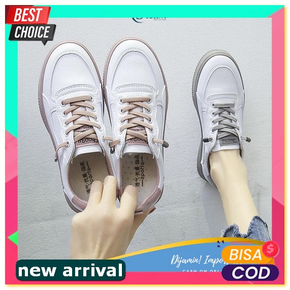 Sepatu Sneakers Casual Wanita Import Korea Hitam Merah Kasual Santai Keren Kekinian Murah Terbaru 20