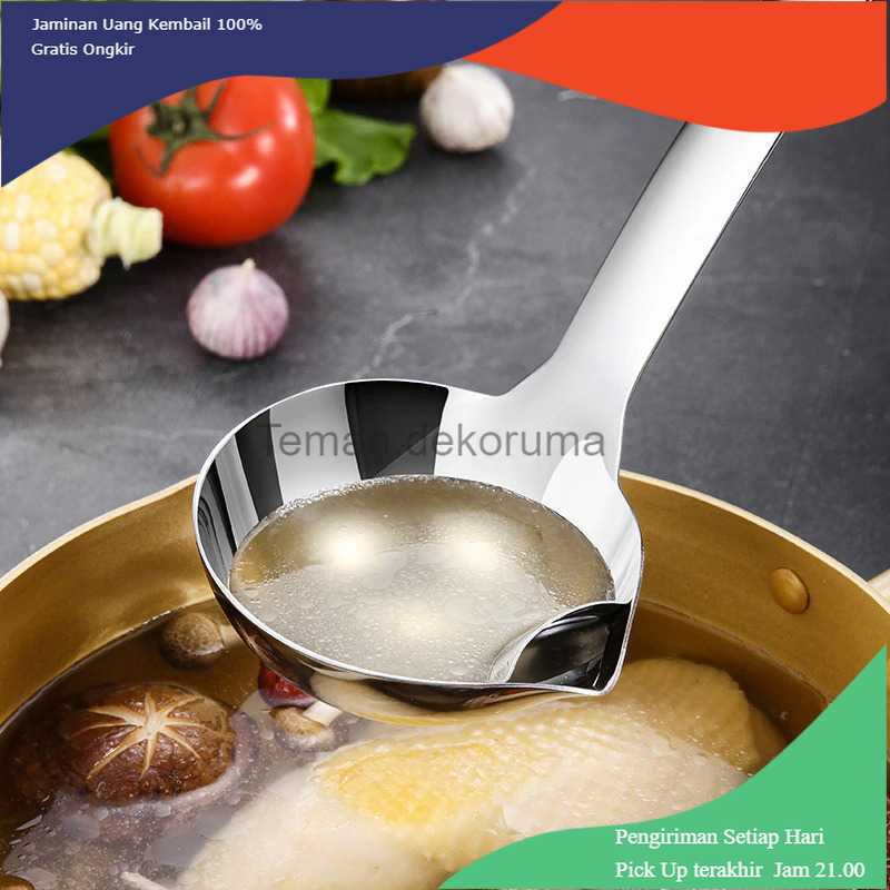 TD-AI Szpoon Sendok Sup Oil Water Soup Separation Spoon - SUS304