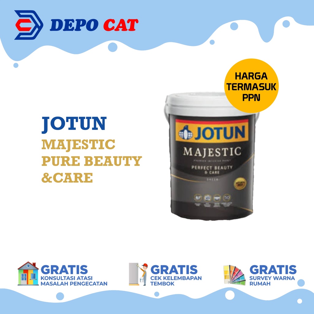 Jual Cat Tembok Interior Jotun Majestic Perfect Beauty Care White 25l Tampilan Kilap Shopee 1492