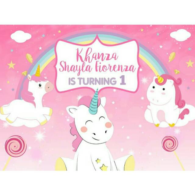 Backdrop Ultah Unicorn | Spanduk Ulang Tahun