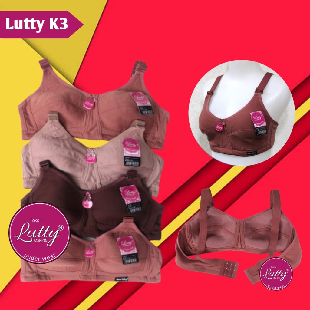 BH Sport Lutty KANCING 3 | Bra Tanpa Busa Tanpa Kawat Kait 3