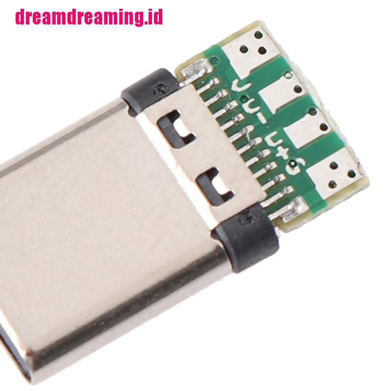 5pcs / set Konektor Plug Solder USB 3.1 Tipe C Male DIY