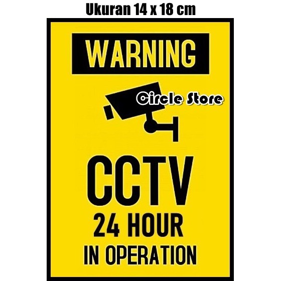 

Stiker Warning CCTV In Operation 24 Hour Ukuran 14 x 18 cm