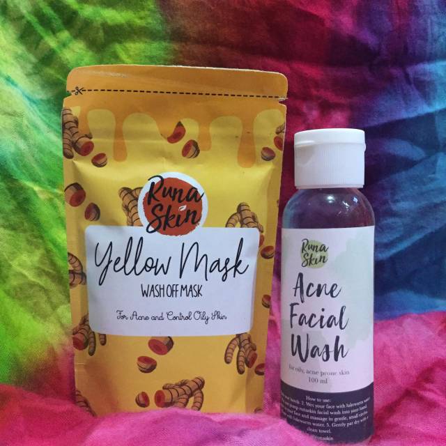 Download Paket 1 Yellow Mask Acne Facial Wash Shopee Indonesia PSD Mockup Templates