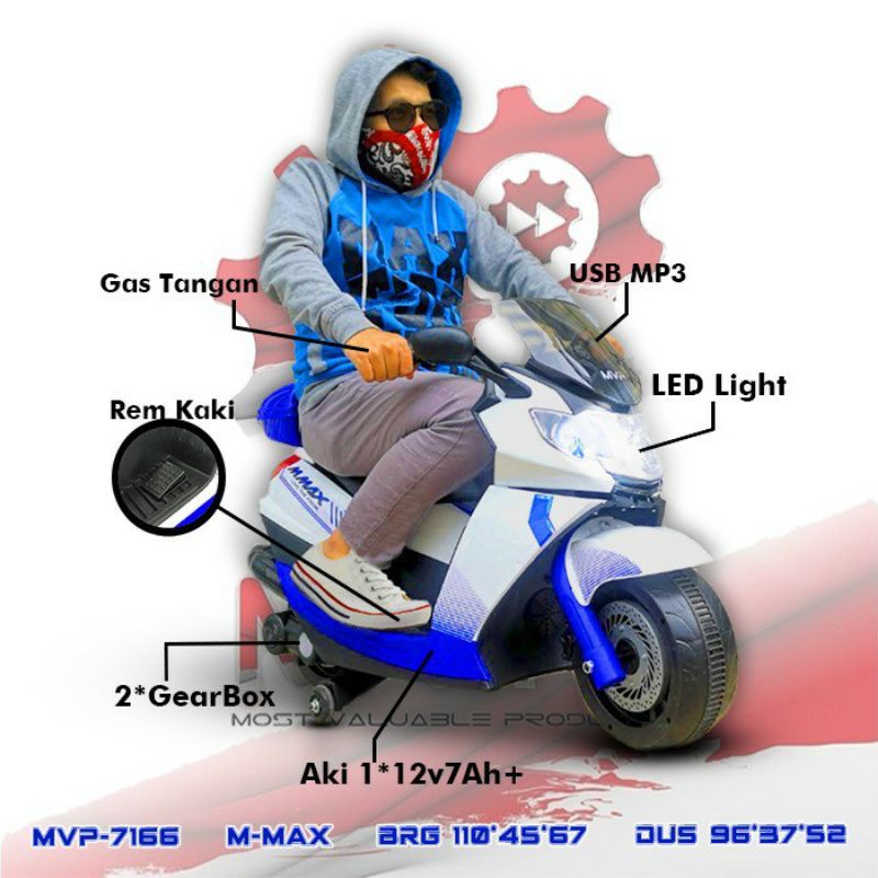 Motor aki besar M-max MVP7166 / sepeda motor anak mainan motor aki