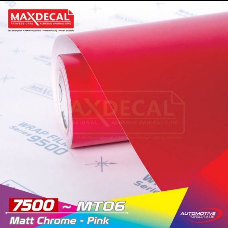 Sticker Maxdecal 7500 MT06 Pink Matt Chrome Metalik Doff Premium Wrap