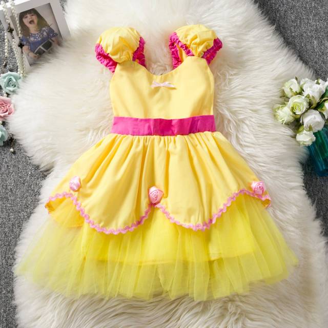 GA2728 BELLE ROSE DRESS YELLOW / GAUN PESTA ANAK KUNING / DRESS HALLOWEEN PRINCESS