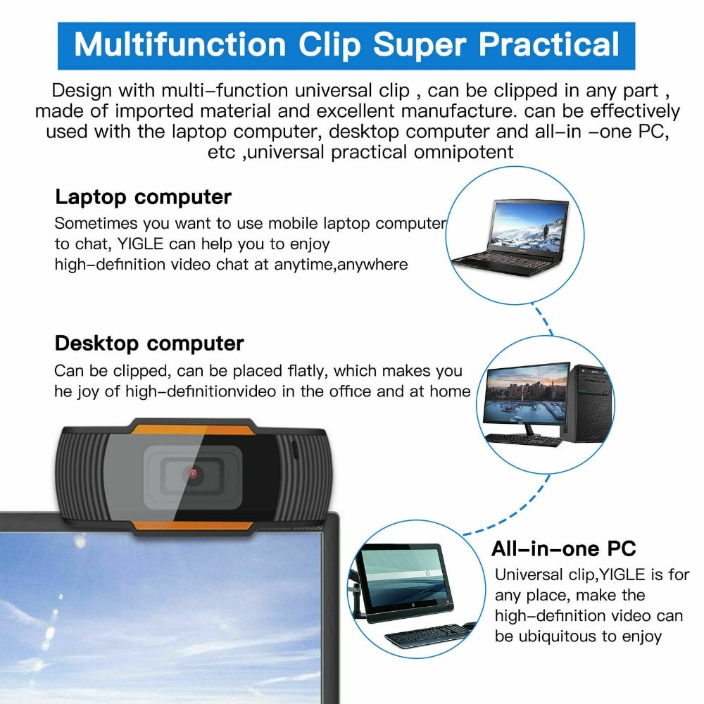 Taffware Camera tele conference build in mic video dan suara lebih jernih dari bawaan laptop Kamera HD Webcam untuk Desktop Laptop Video Conference 720P Mic Webcam Web Camera With Microphone HD 1080P 720P Focus Office Gamer Cam USB Cameras For PC Computer