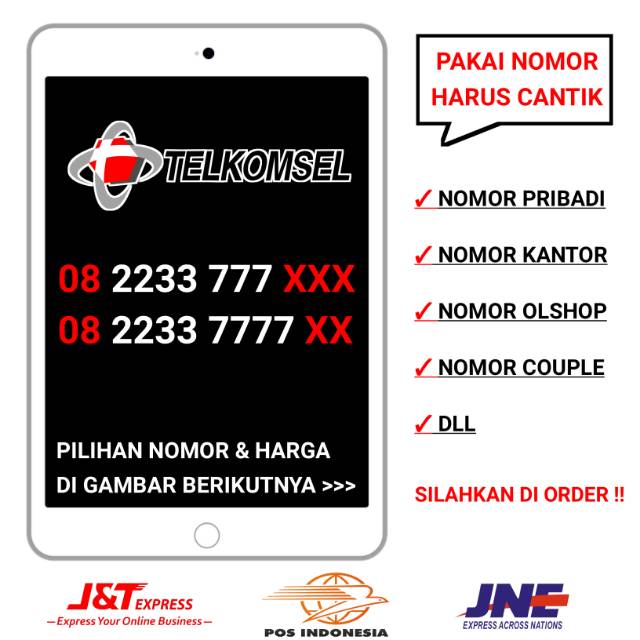 Nomor cantik telkomsel seri 08 2233 7777 XX